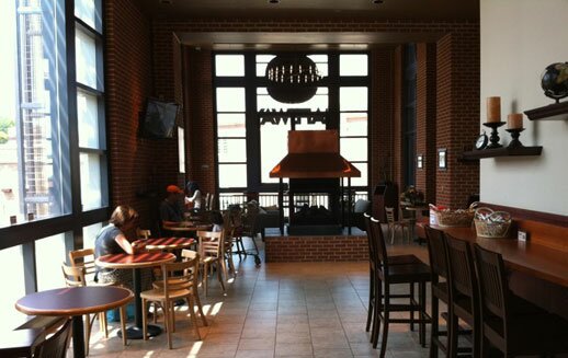 Public lounge in second floor corner of Safeway building